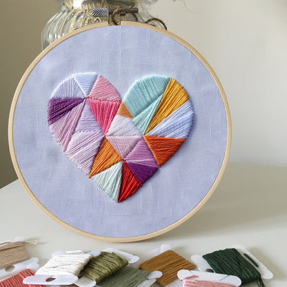 Rubbyoo Embroidery Kit - Geometric Heart