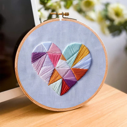Rubbyoo Embroidery Kit - Geometric Heart