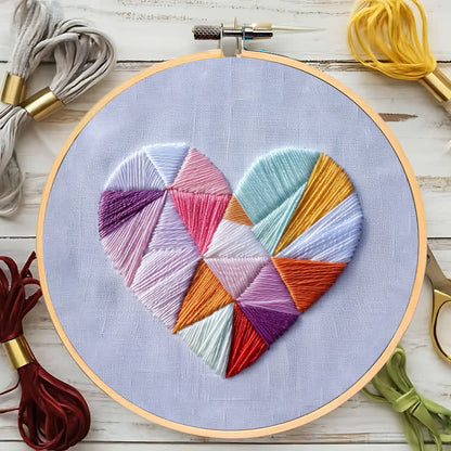 Rubbyoo Embroidery Kit - Geometric Heart
