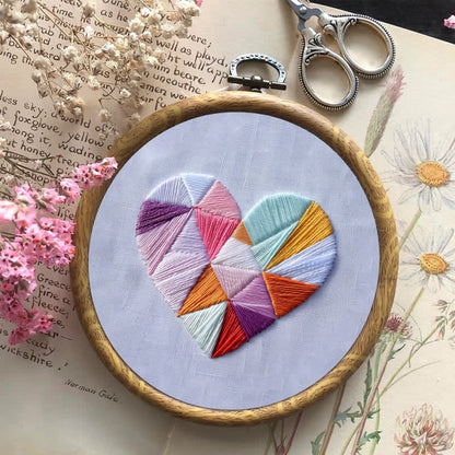 Rubbyoo Embroidery Kit - Geometric Heart