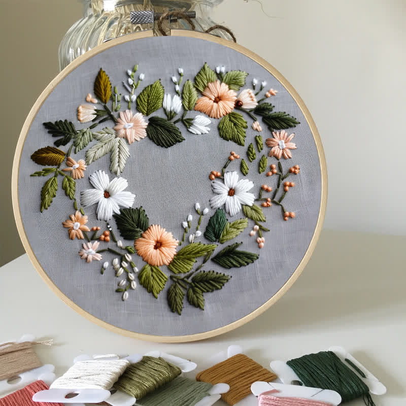 Rubbyoo Embroidery Kit - Flower Love Wreath