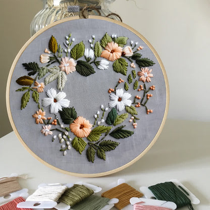 Rubbyoo Embroidery Kit - Flower Love Wreath