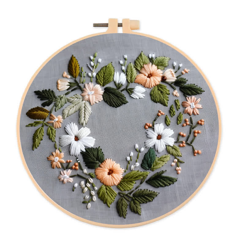 Rubbyoo Embroidery Kit - Flower Love Wreath