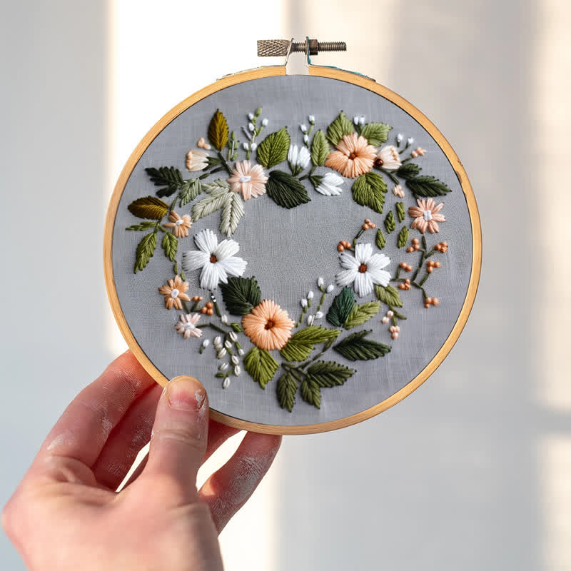 Rubbyoo Embroidery Kit - Flower Love Wreath