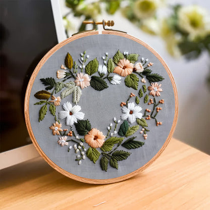 Rubbyoo Embroidery Kit - Flower Love Wreath