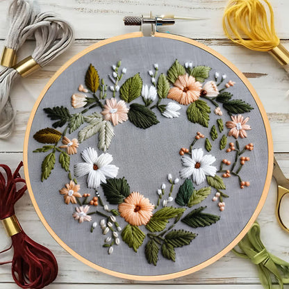 Rubbyoo Embroidery Kit - Flower Love Wreath