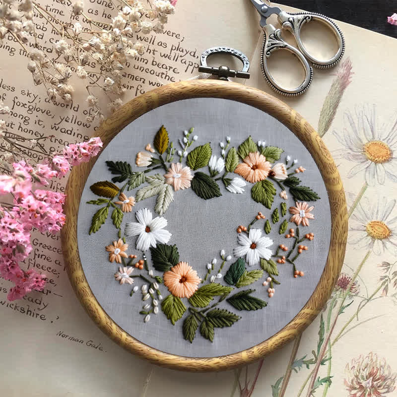 Rubbyoo Embroidery Kit - Flower Love Wreath