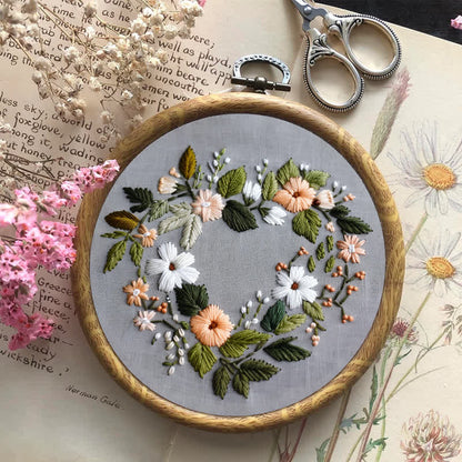 Rubbyoo Embroidery Kit - Flower Love Wreath