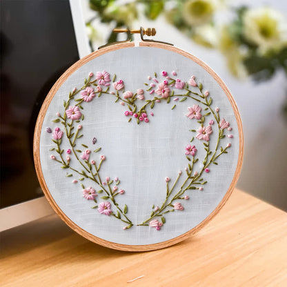 Rubbyoo Embroidery Kit - Wildflowers Heart