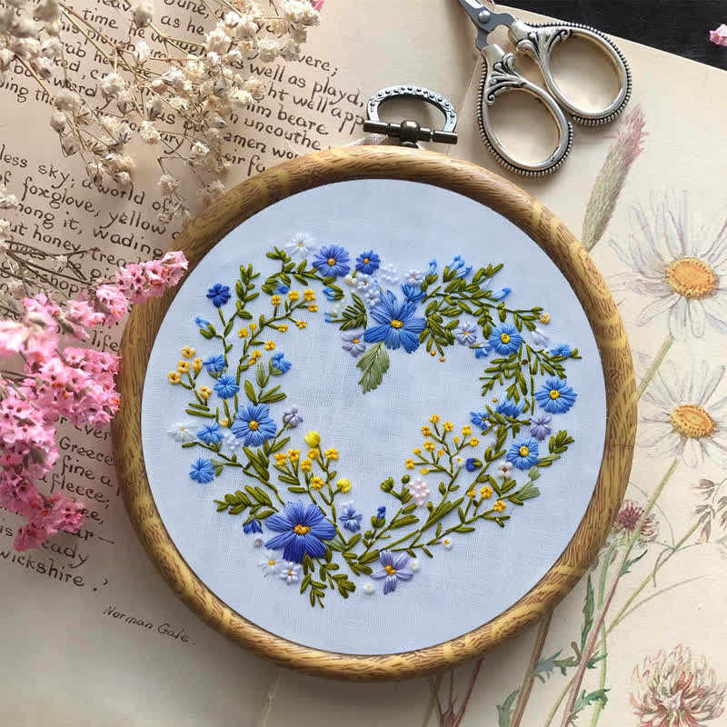 Rubbyoo Embroidery Kit - Blue Daisies