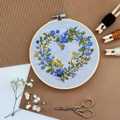 Rubbyoo Embroidery Kit - Blue Daisies
