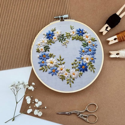 Rubbyoo Embroidery Kit - Blue Flower