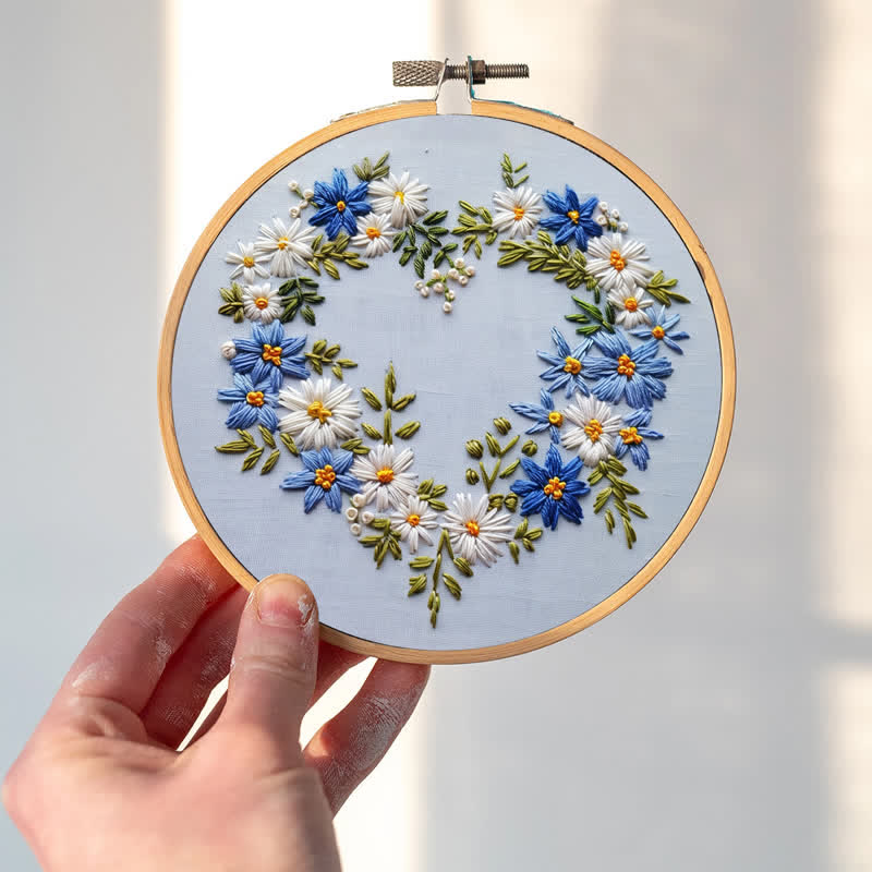 Rubbyoo Embroidery Kit - Blue Flower