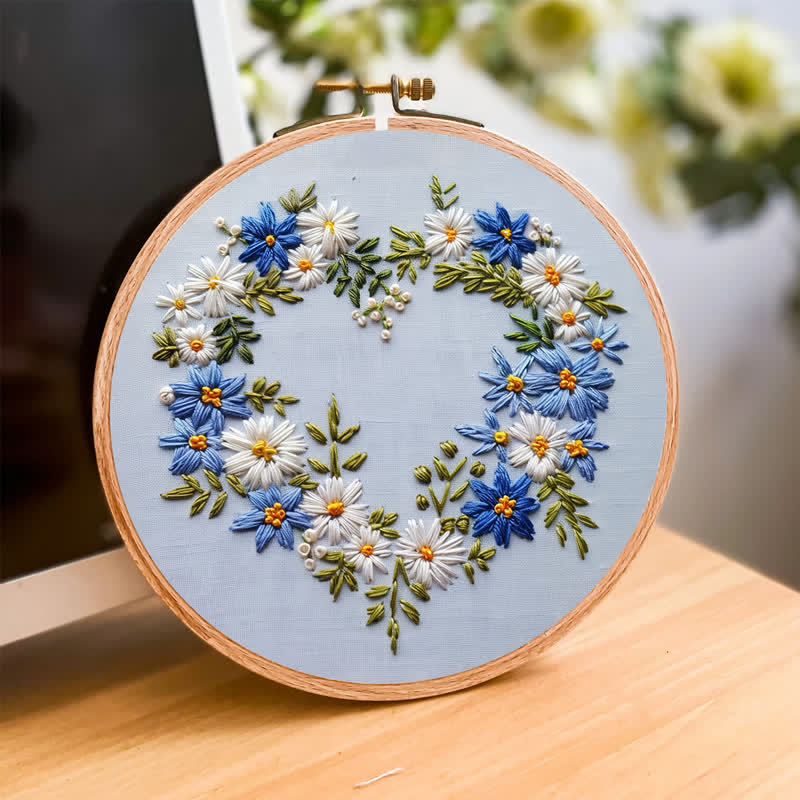 Rubbyoo Embroidery Kit - Blue Flower
