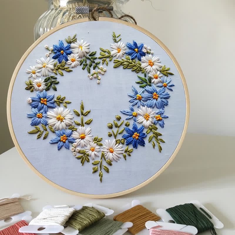 Rubbyoo Embroidery Kit - Blue Flower