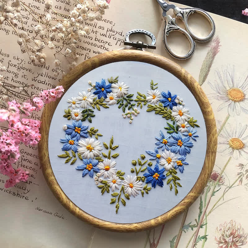 Rubbyoo Embroidery Kit - Blue Flower