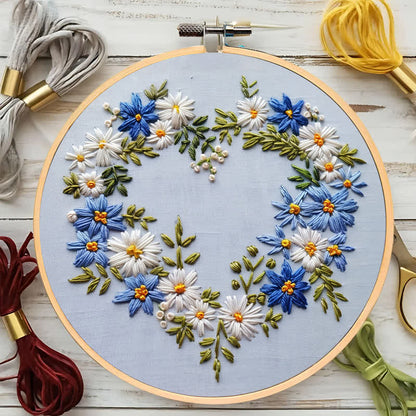 Rubbyoo Embroidery Kit - Blue Flower