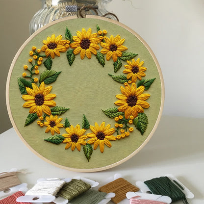 Rubbyoo Embroidery Kit - Sunflower Wreath