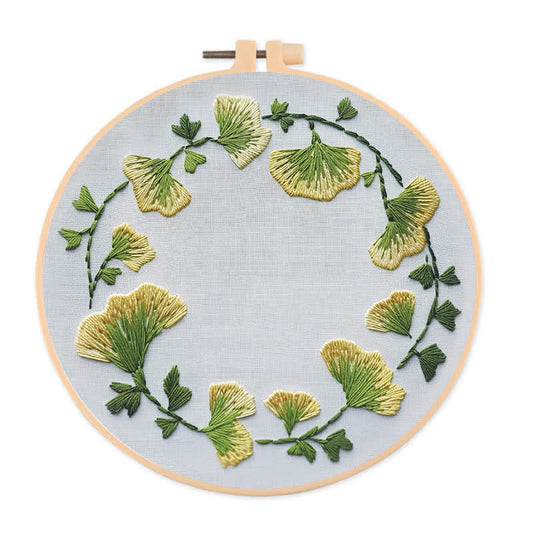 Rubbyoo Embroidery Kit - Ginkgo Leaves