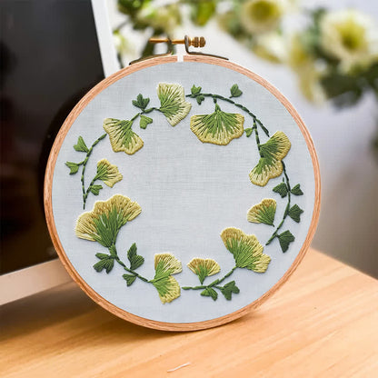 Rubbyoo Embroidery Kit - Ginkgo Leaves