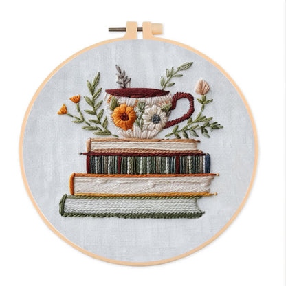 Rubbyoo Embroidery Kit - Books and Flowers
