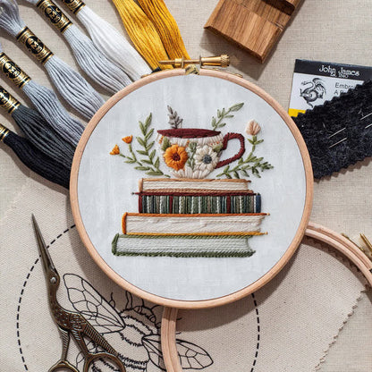 Rubbyoo Embroidery Kit - Books and Flowers