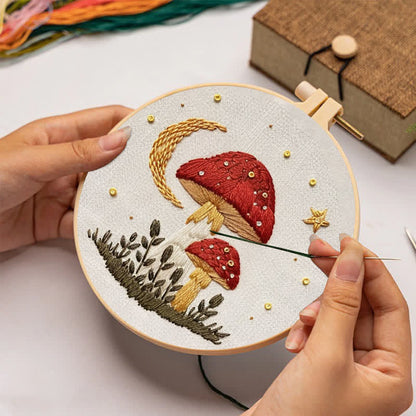 Rubbyoo Embroidery Kit - Woodland Mushroom