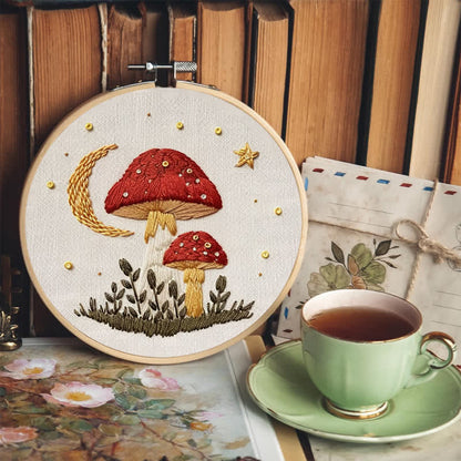 Rubbyoo Embroidery Kit - Woodland Mushroom