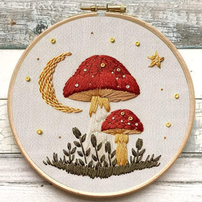 Rubbyoo Embroidery Kit - Woodland Mushroom