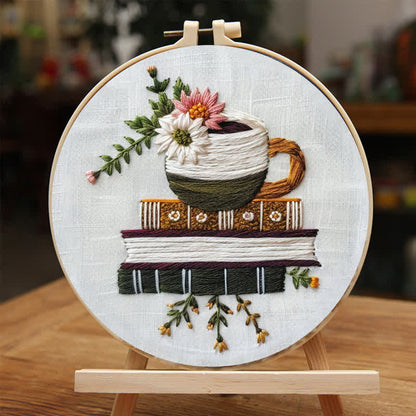 Rubbyoo Embroidery Kit - Books and Flowers