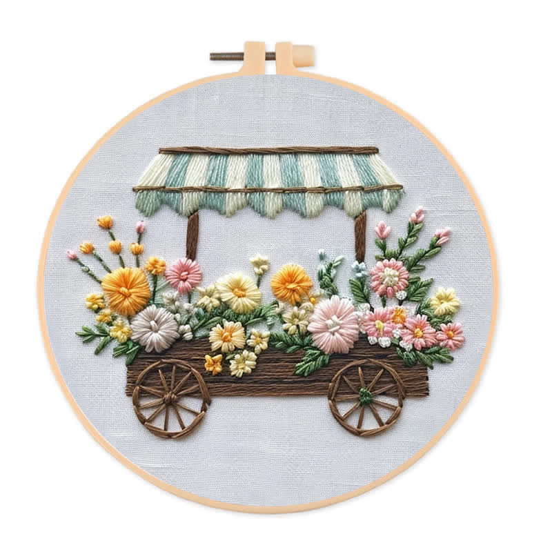 Rubbyoo Embroidery Kit - Flower Cart