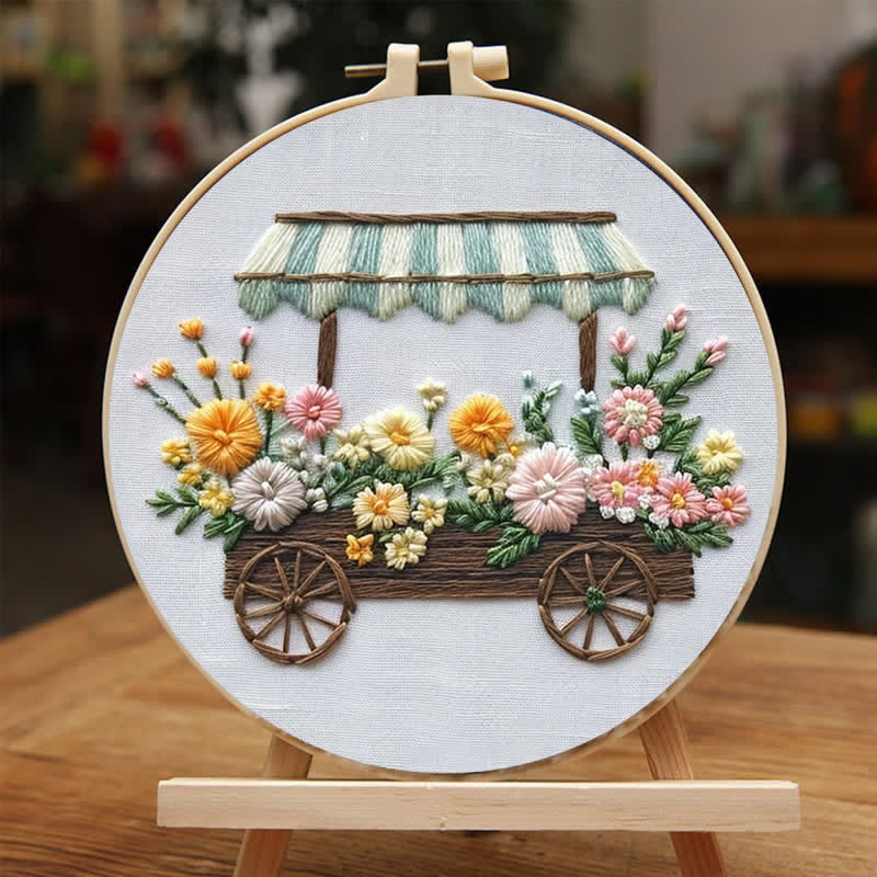 Rubbyoo Embroidery Kit - Flower Cart