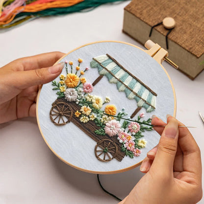 Rubbyoo Embroidery Kit - Flower Cart