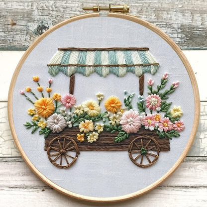 Rubbyoo Embroidery Kit - Flower Cart