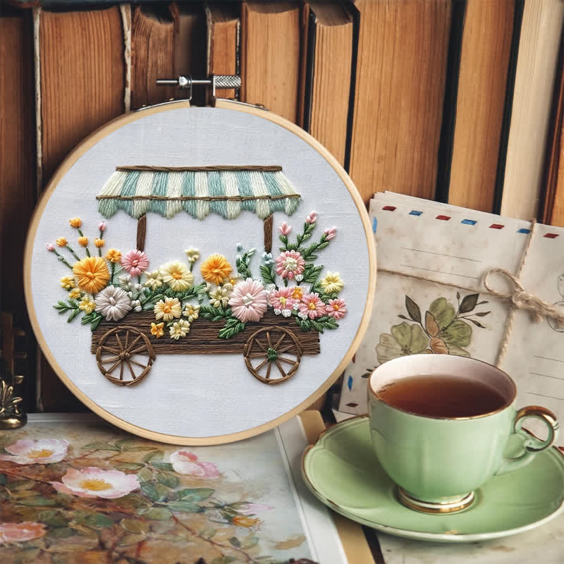 Rubbyoo Embroidery Kit - Flower Cart