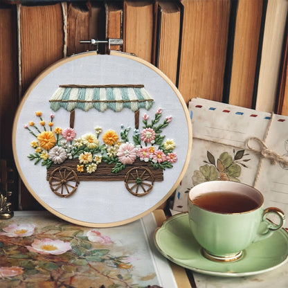 Rubbyoo Embroidery Kit - Flower Cart