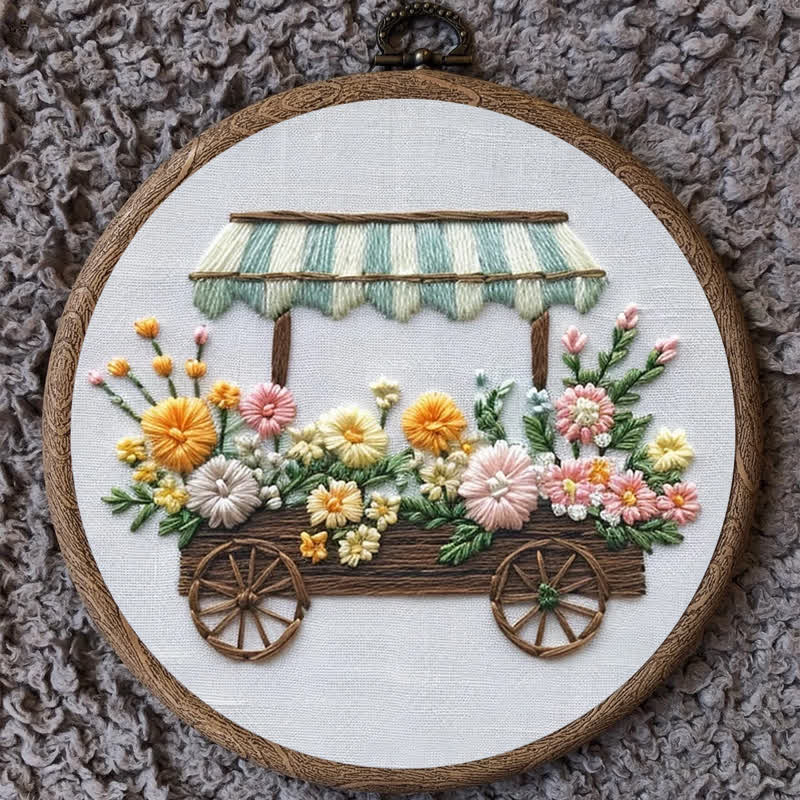 Rubbyoo Embroidery Kit - Flower Cart