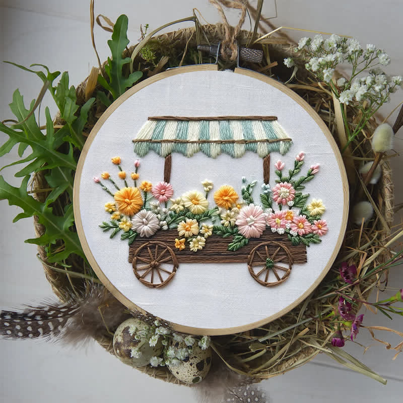 Rubbyoo Embroidery Kit - Flower Cart