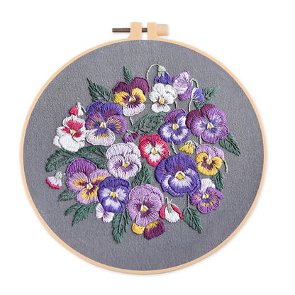 Rubbyoo Embroidery Kit - Pansies