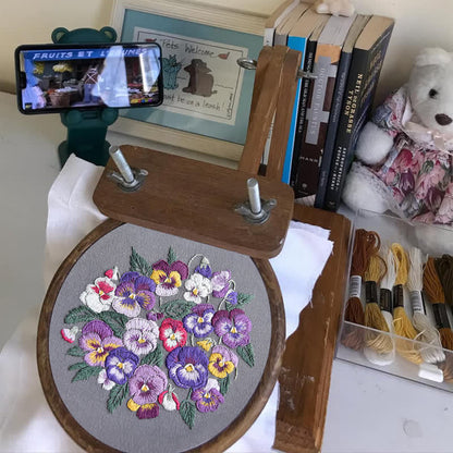 Rubbyoo Embroidery Kit - Pansies