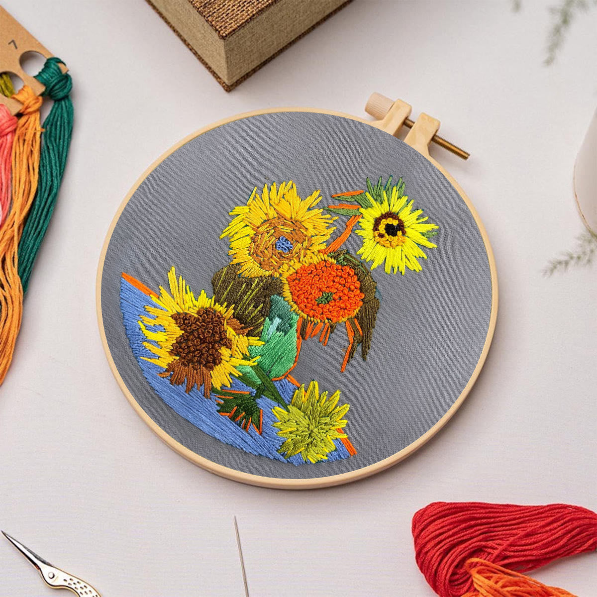 Rubbyoo Embroidery Kit - Van Gogh Painting Sunflower