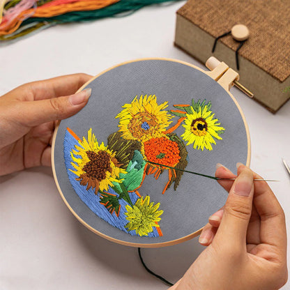 Rubbyoo Embroidery Kit - Van Gogh Painting Sunflower