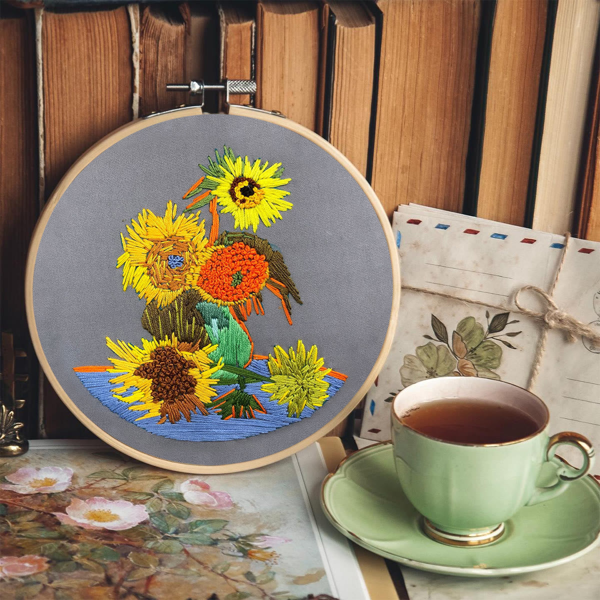Rubbyoo Embroidery Kit - Van Gogh Painting Sunflower
