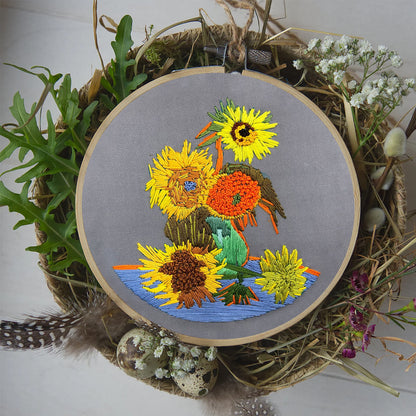 Rubbyoo Embroidery Kit - Van Gogh Painting Sunflower