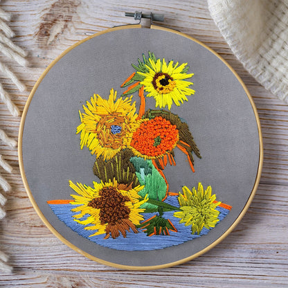 Rubbyoo Embroidery Kit - Van Gogh Painting Sunflower