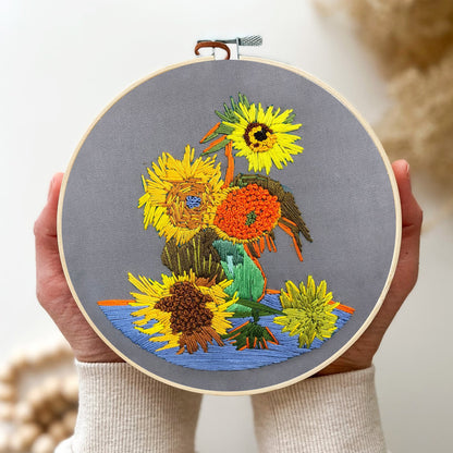 Rubbyoo Embroidery Kit - Van Gogh Painting Sunflower