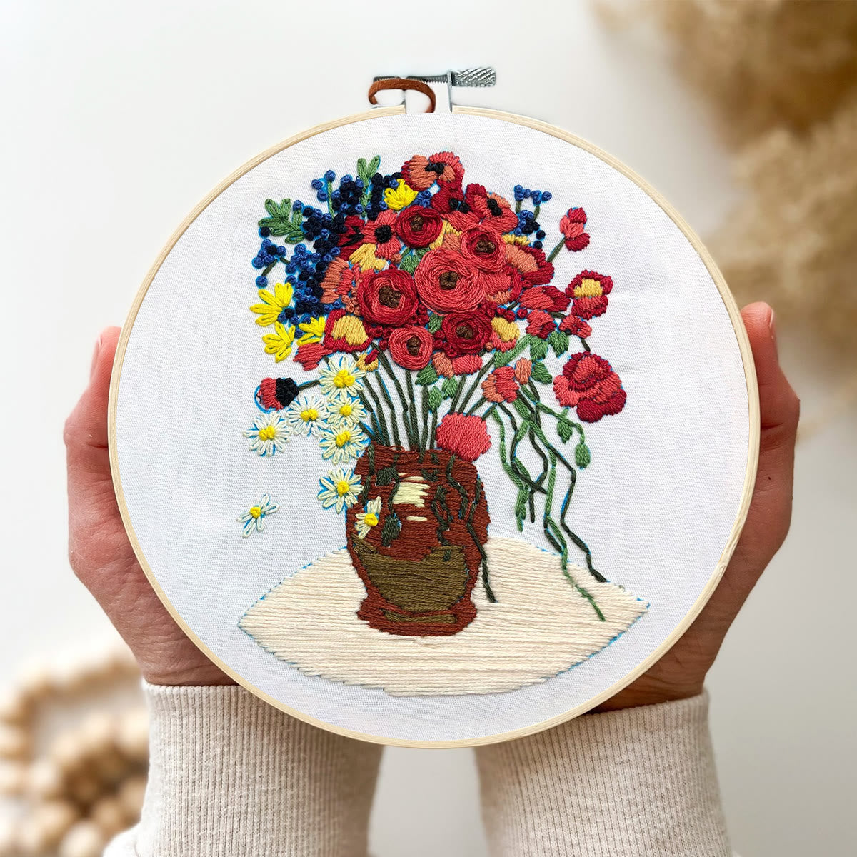 Rubbyoo Embroidery Kit - Poppy Flower