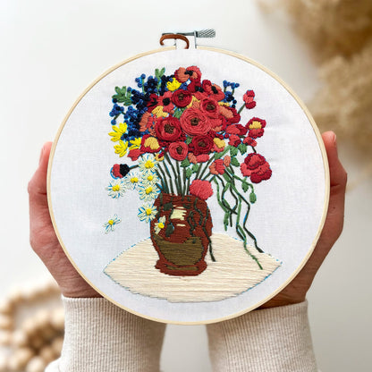 Rubbyoo Embroidery Kit - Poppy Flower