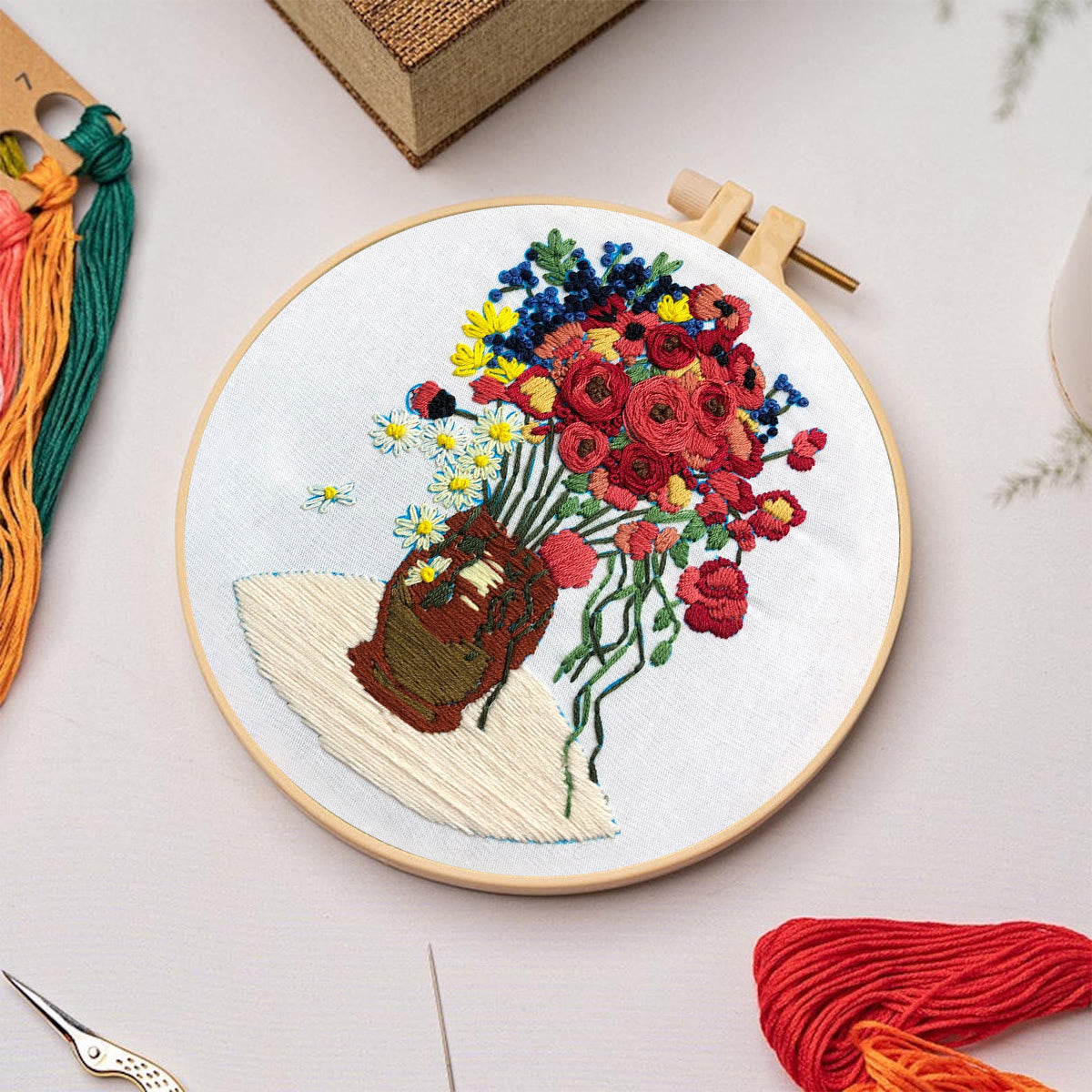 Rubbyoo Embroidery Kit - Poppy Flower