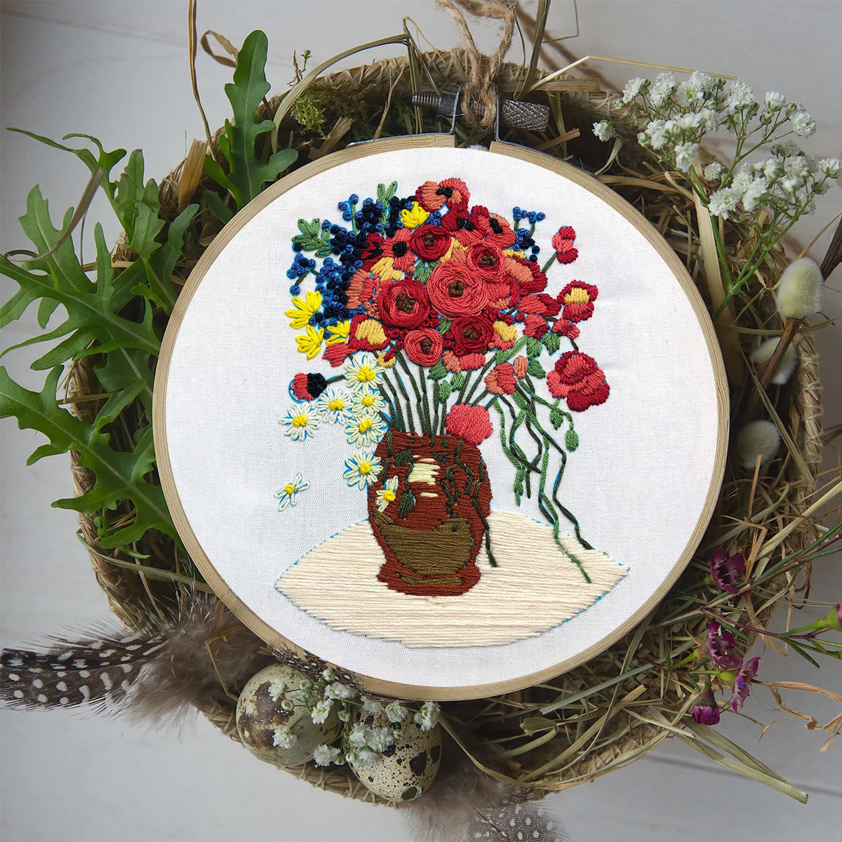Rubbyoo Embroidery Kit - Poppy Flower
